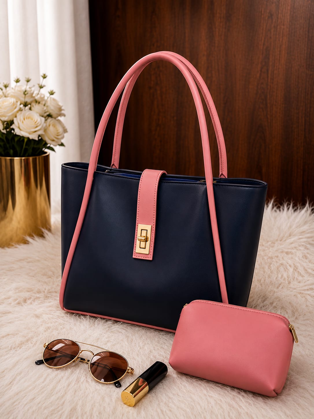 Premium Ladies Handbag with Matching Pouch