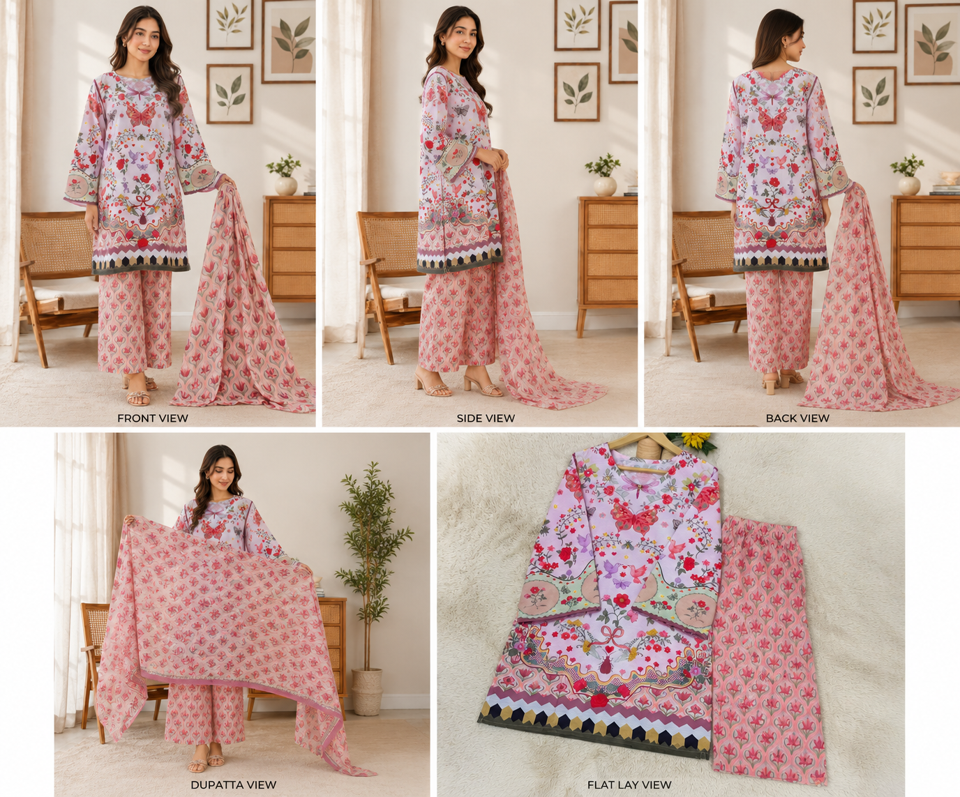 New Arrival Digital Printed 2-Piece Doria Lawn Cord Set đ¸