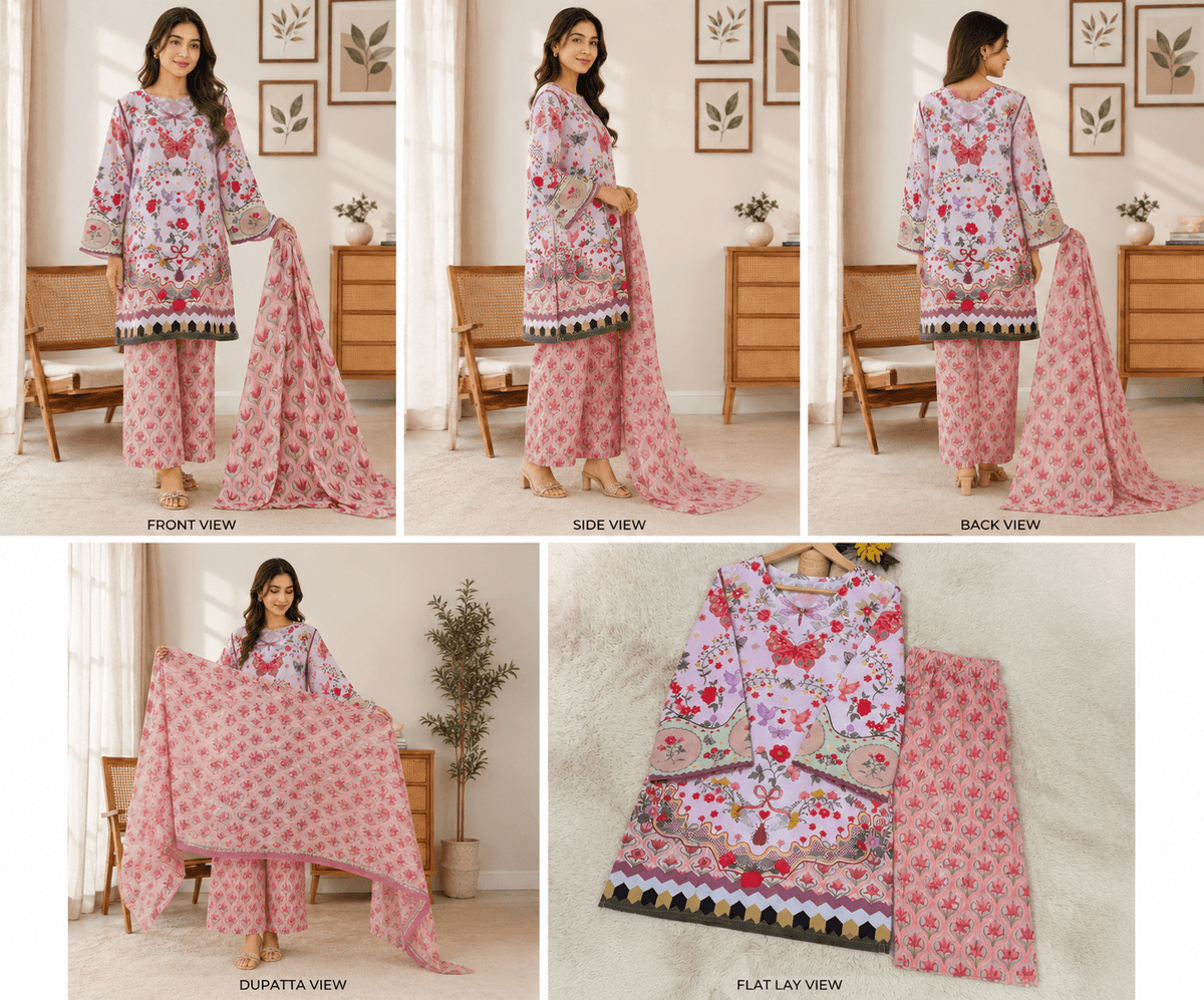 New Arrival Digital Printed 2-Piece Doria Lawn Cord Set 🌸