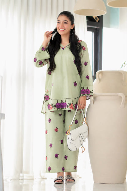 Digital Printed Swiss Lawn Cord Set
