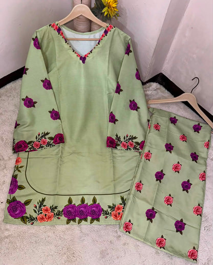 Digital Printed Swiss Lawn Cord Set