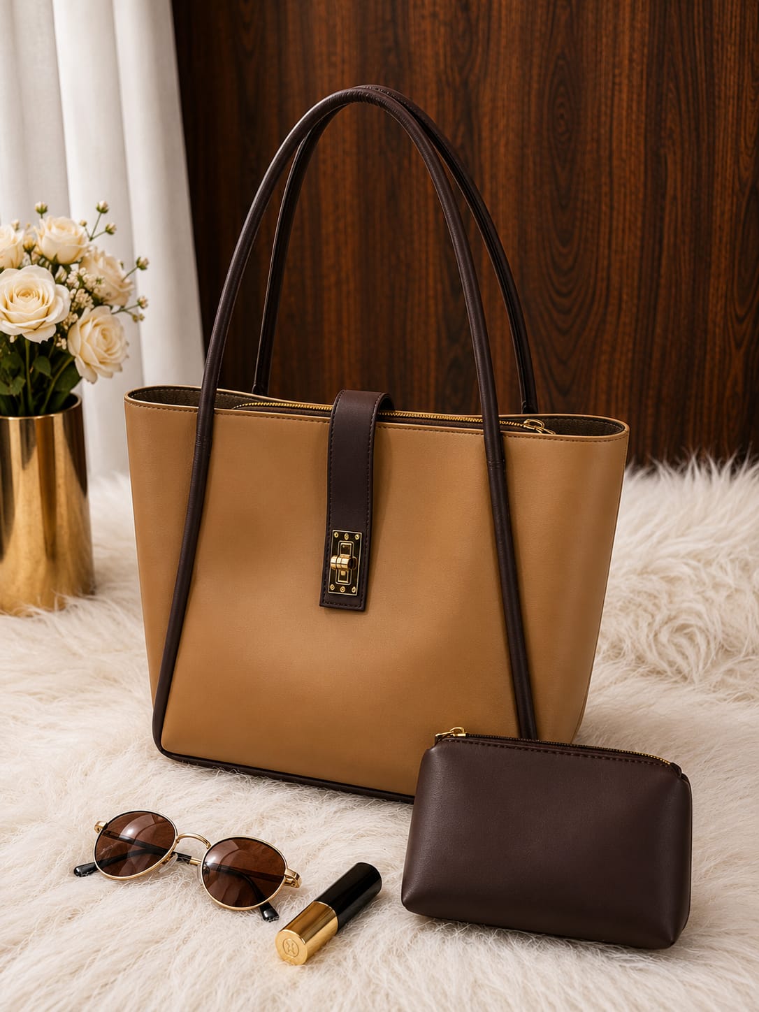 Premium Ladies Handbag with Matching Pouch