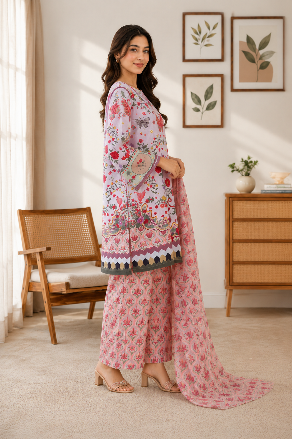New Arrival Digital Printed 2-Piece Doria Lawn Cord Set 🌸